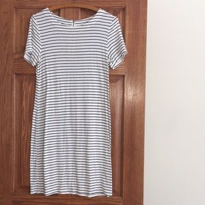 Black and white striped dress